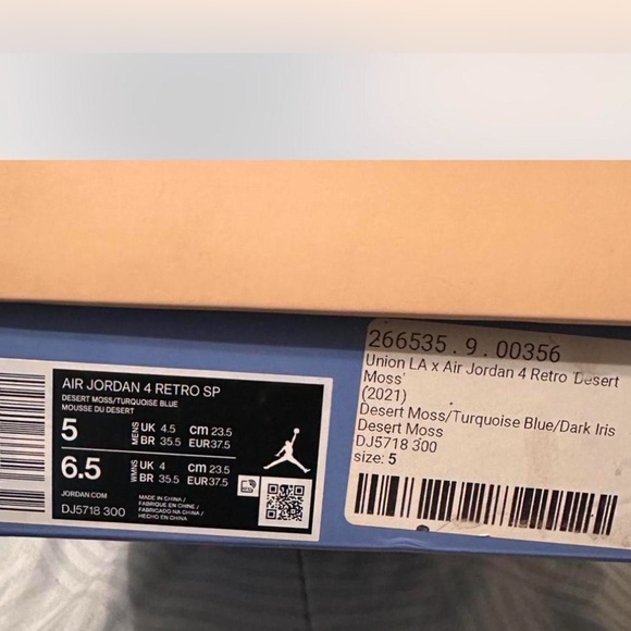 Desert Moss Union Jordan 4 - Picture 3 of 3